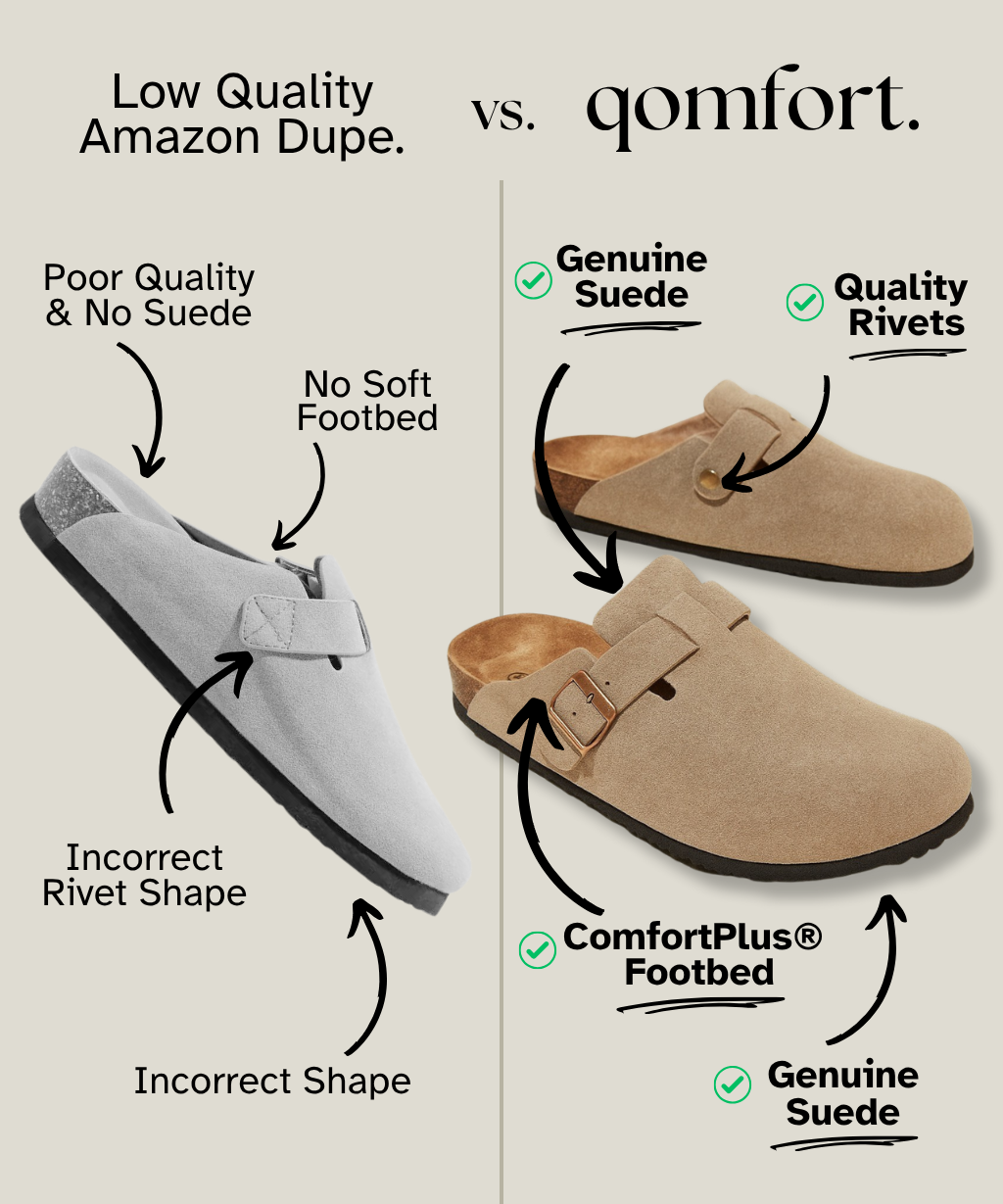 Wildleder-Clogs von Qomfort - 1 kaufen, 1 gratis dazu