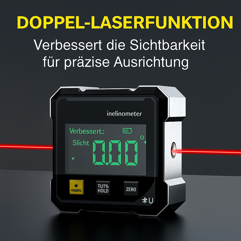 4-seitiger magnetischer digitaler Winkelmesser mit Laser