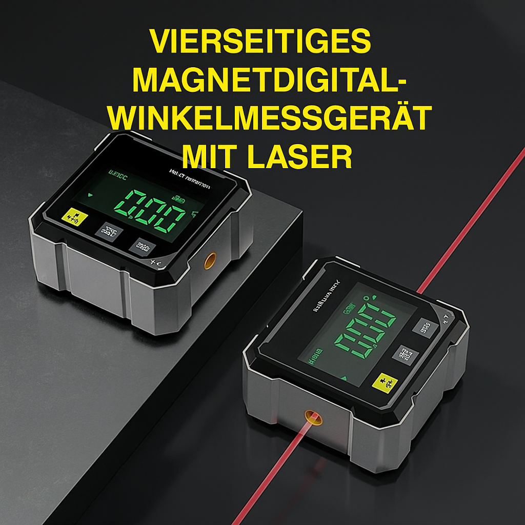 4-seitiger magnetischer digitaler Winkelmesser mit Laser