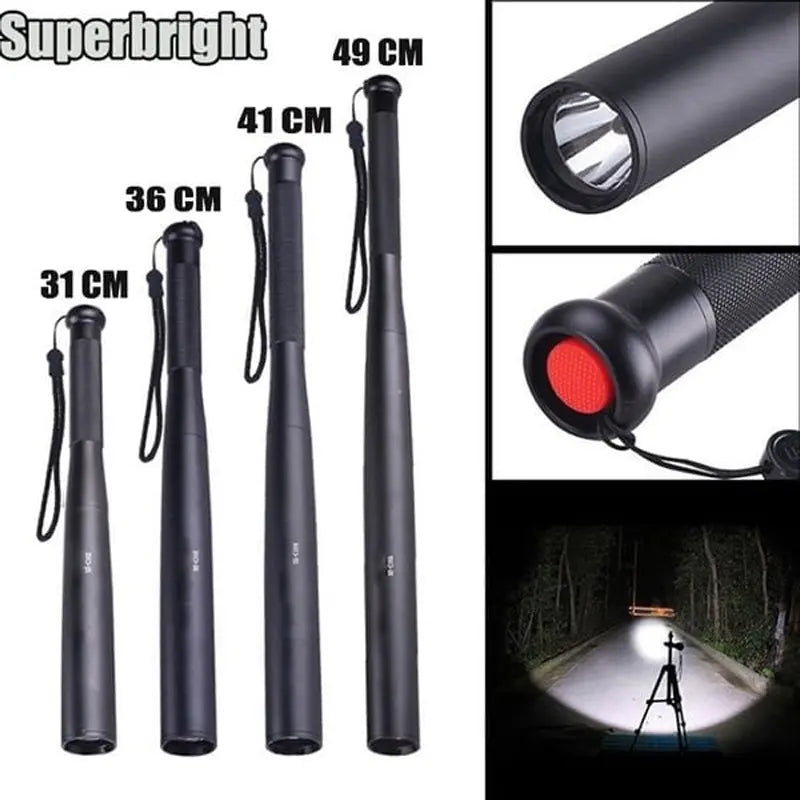 Baseball Bat Shaped LED Flashlight | Aluminum Alloy, 3 Lighting Modes | Emergency & Utility Use viva vista