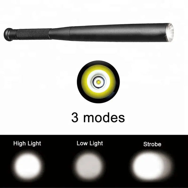 Baseball Bat Shaped LED Flashlight | Aluminum Alloy, 3 Lighting Modes | Emergency & Utility Use viva vista