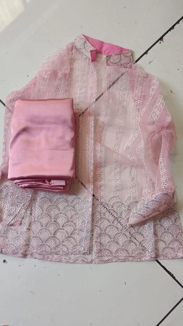 Pink Designer Soft Silk Saree