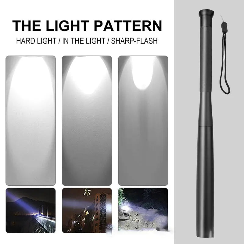 Baseball Bat Shaped LED Flashlight | Aluminum Alloy, 3 Lighting Modes | Emergency & Utility Use viva vista