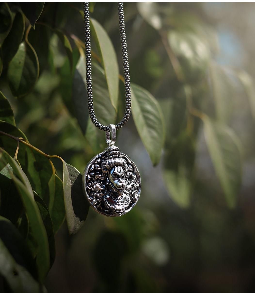 Hanuman Pendant with silver chain