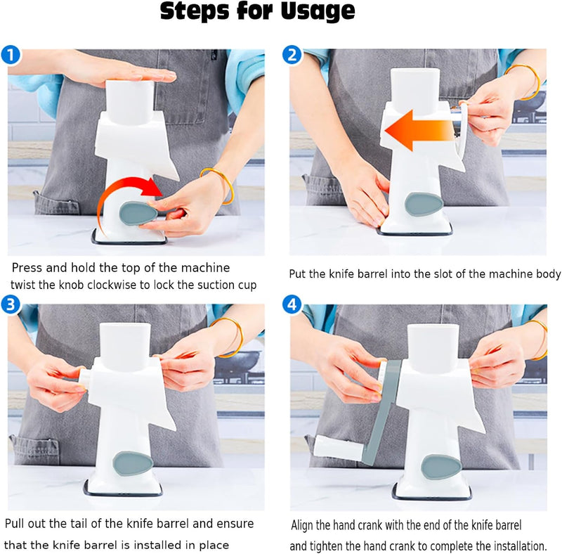 Rotary Cheese Grater Multi-Purpose Stainless Steel Cheese Shredder