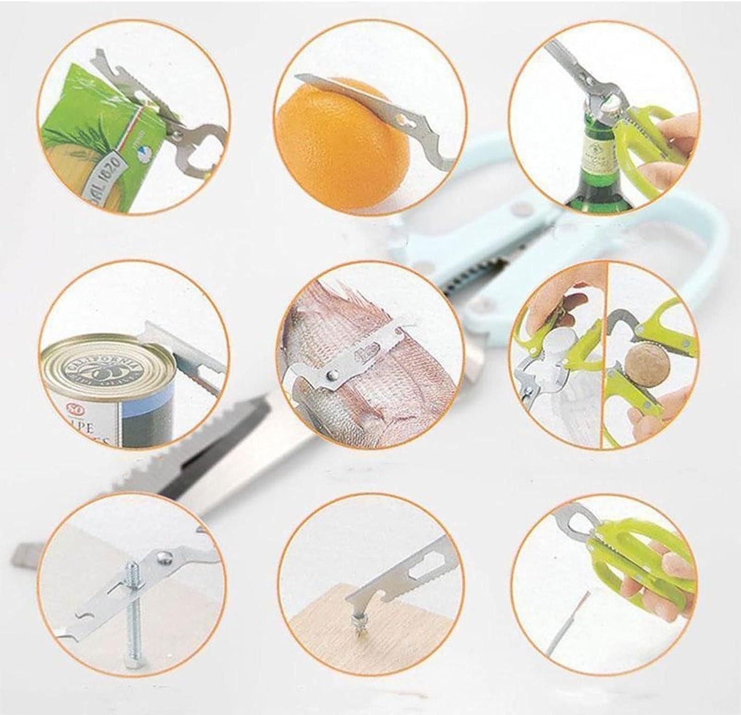 Multifunctional Portable Detachable Stainless Steel Kitchen Scissors