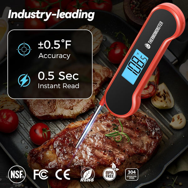 Instant Read Meat Thermometer Digital with ±0.5℉ Precision, Food Thermometer for Cooking