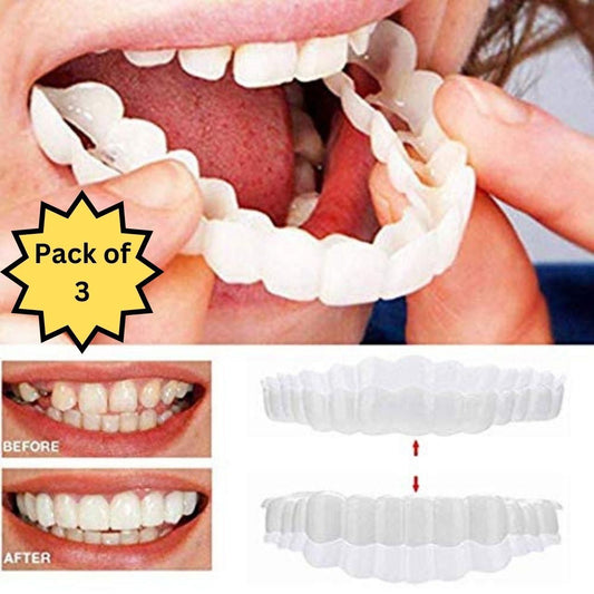 Instant and Confident on Smile Fit Flex Cosmetic Teeth Denture Teeth (Pack of 3)