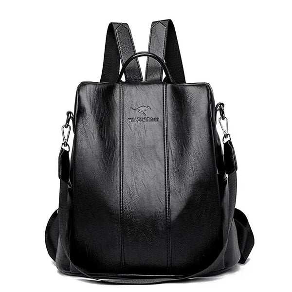 Theft-Proof Leather Backpack for Women in Vintage Style viva vista