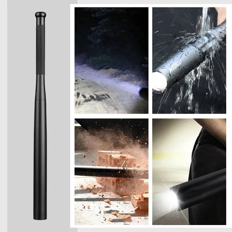 Baseball Bat Shaped LED Flashlight | Aluminum Alloy, 3 Lighting Modes | Emergency & Utility Use viva vista