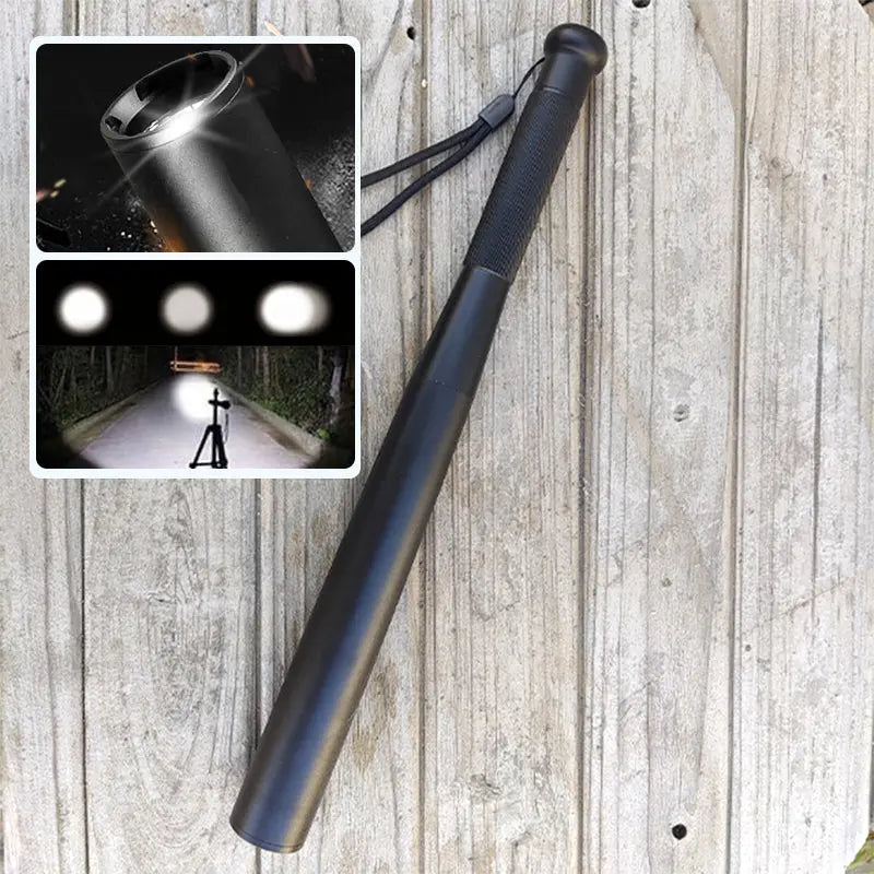 Baseball Bat Shaped LED Flashlight | Aluminum Alloy, 3 Lighting Modes | Emergency & Utility Use viva vista