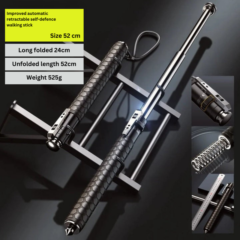 Telescopic Self-Defense Walking Stick | One-Click, Durable Safety Aid viva vista