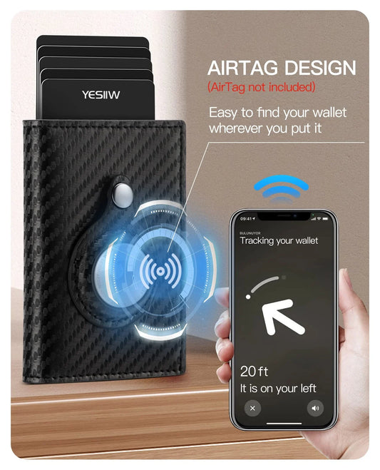 AirTag Leather Wallet ( Supports Both Android & iOS)