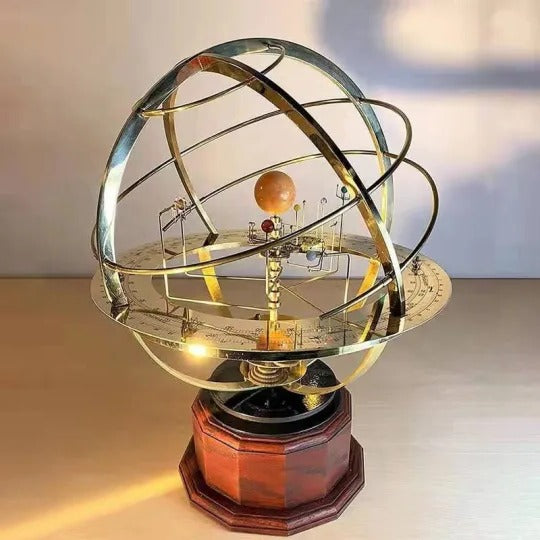 Grand Orrery Model Handcrafted Brass Solar System Replica (9 Planets & 5 Moons) viva vista